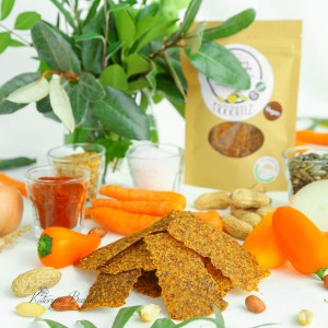 6 Family size dried vegetables and flax-seed snacks set