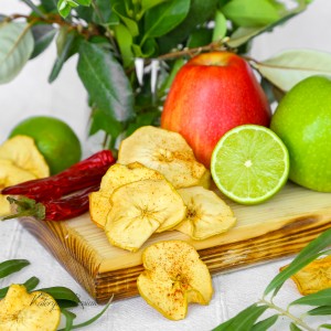 Láminas deshidratadas de Manzana ecológica con limón y chile