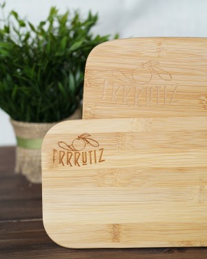 Set de 2 tablas de cortar de madera Frrrutiz